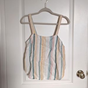 Madewell 100% linen striped summer tank